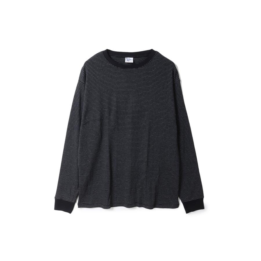 Panel Ribbed L/S Tee - BLACK-GRAY (142C) Miller(ミラー) | 
