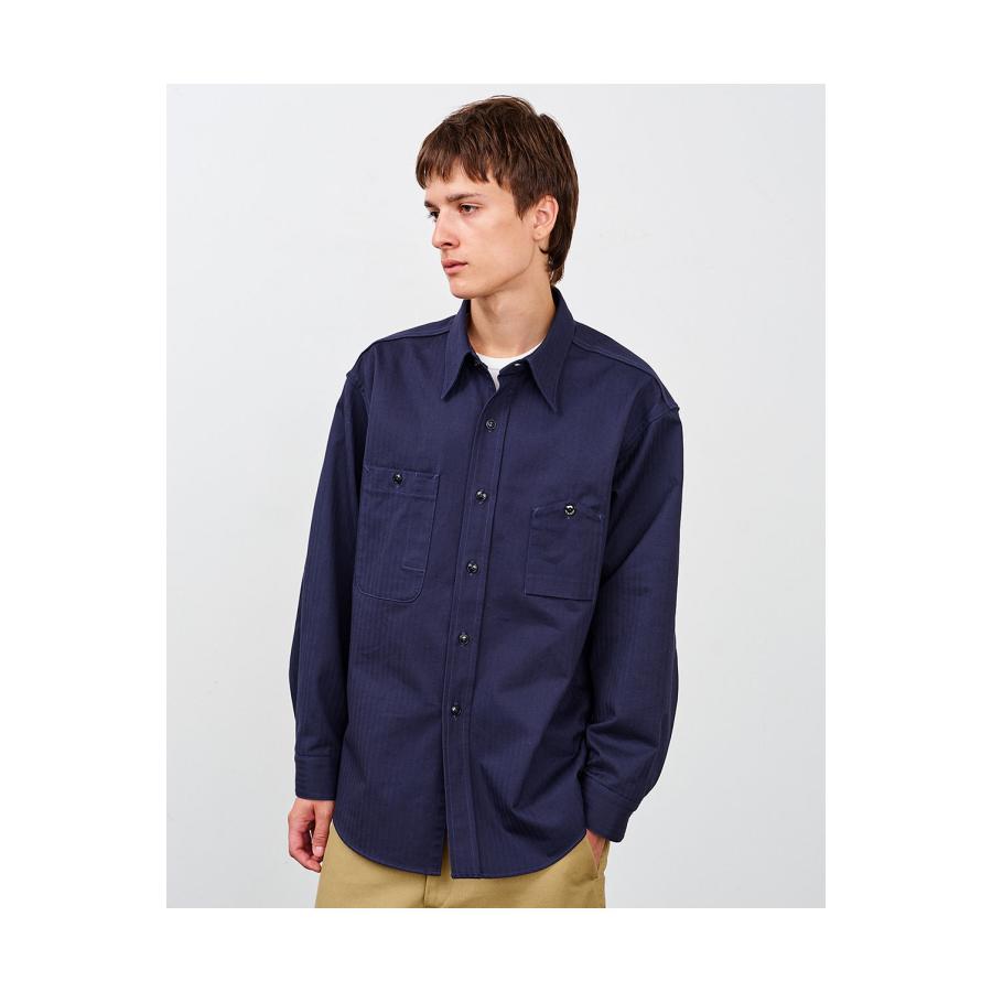 Y1944 HBT SHIRT - NAVY (602-261-03) BIG YANK(ビッグヤンク) |  | 02