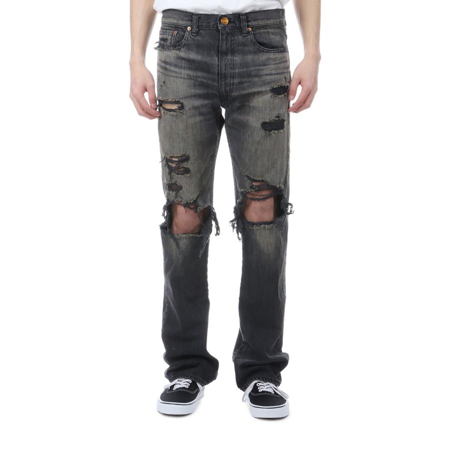 Distressed Slim Bootcut Jeans - BLACK (G16PT040) KAMIYA(カミヤ) |  | 03