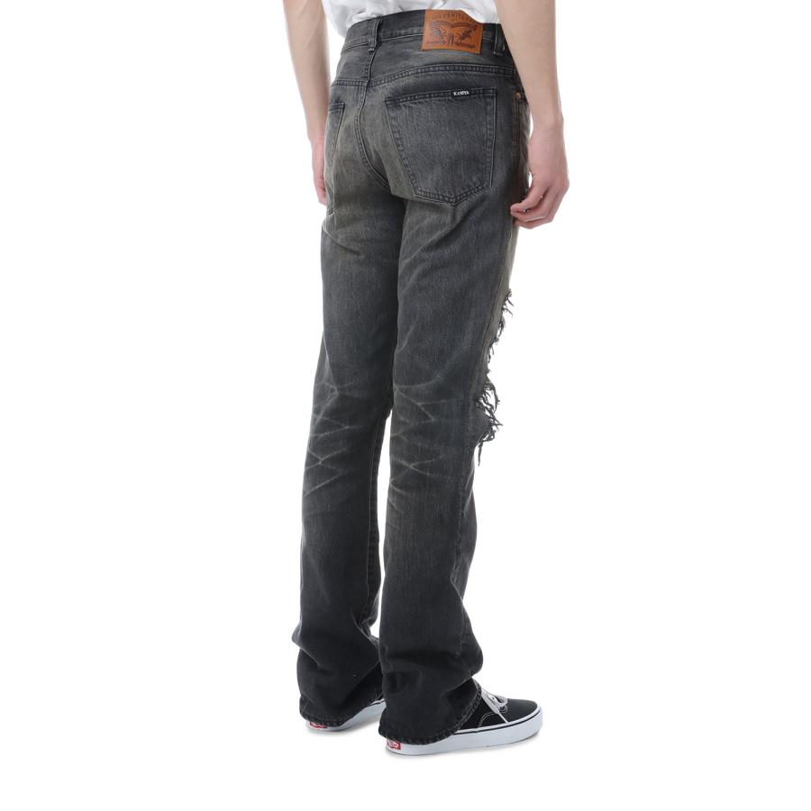 Distressed Slim Bootcut Jeans - BLACK (G16PT040) KAMIYA(カミヤ) |  | 05