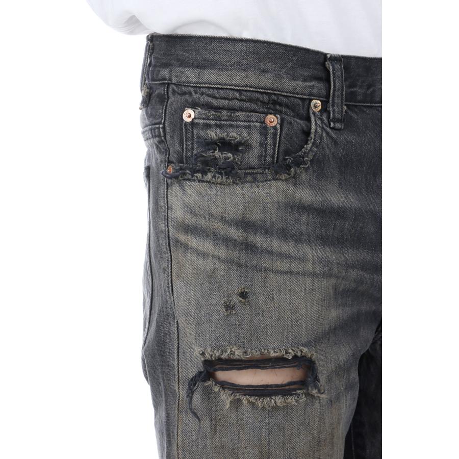 Distressed Slim Bootcut Jeans - BLACK (G16PT040) KAMIYA(カミヤ) |  | 07