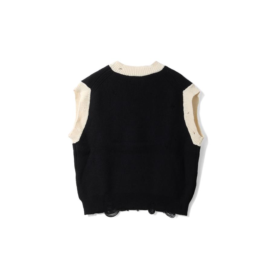 School V-neck Vest - BLACK (G16VT062) KAMIYA(カミヤ) |  | 01