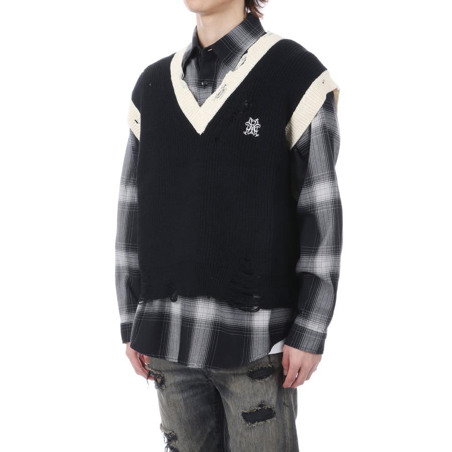 School V-neck Vest - BLACK (G16VT062) KAMIYA(カミヤ) |  | 03