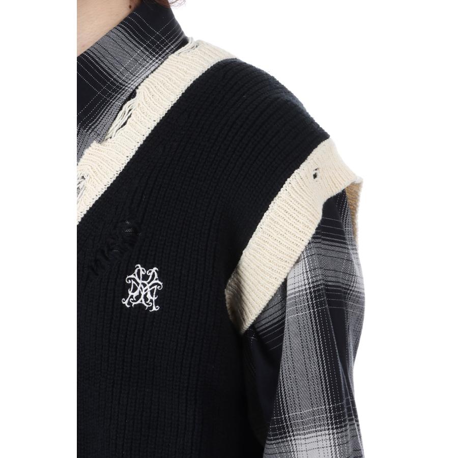 School V-neck Vest - BLACK (G16VT062) KAMIYA(カミヤ) |  | 05