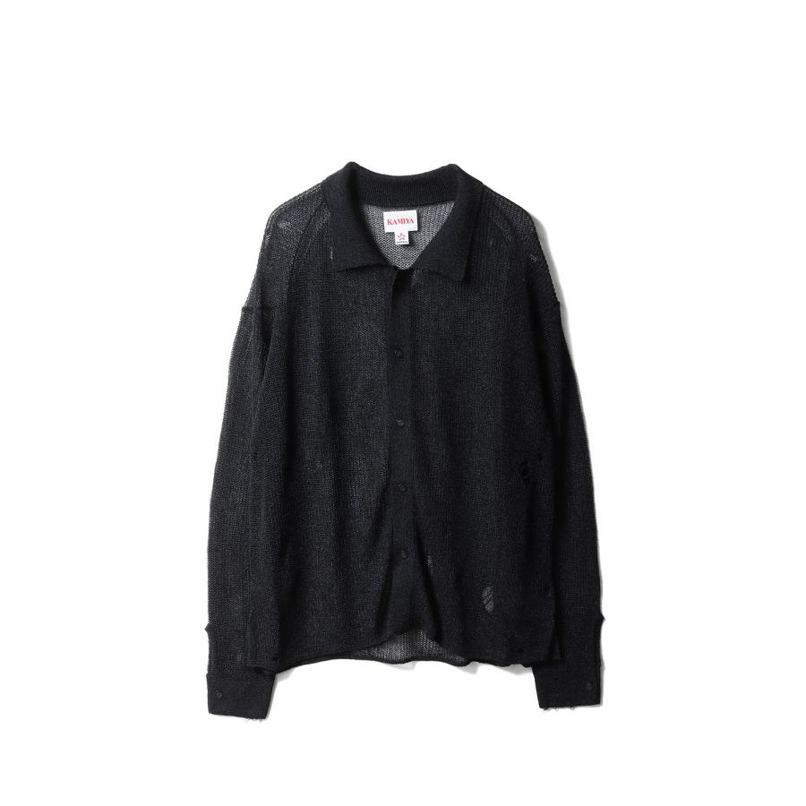 Metallic Knit Shirt - BLACK (G16CD067) KAMIYA(カミヤ) | 