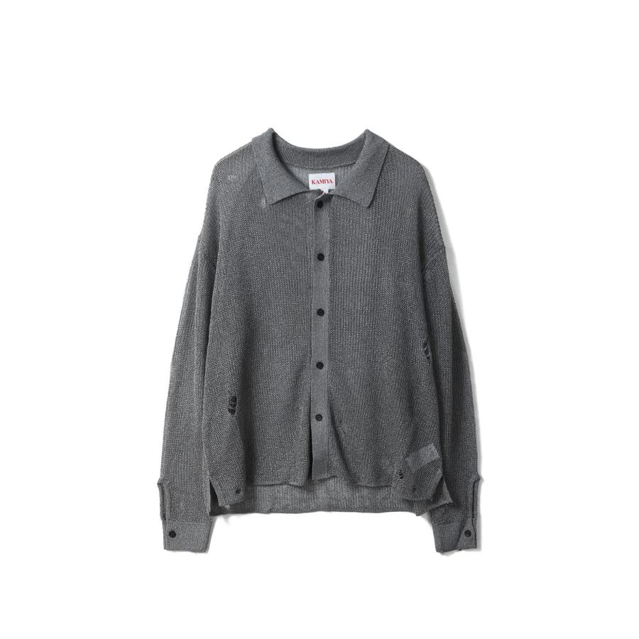 Metallic Knit Shirt - SILVER (G16CD067) KAMIYA(カミヤ) | 