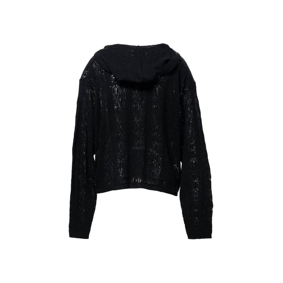 Silk Lace Knit Hoodie - BLACK (G16HD060) KAMIYA(カミヤ 