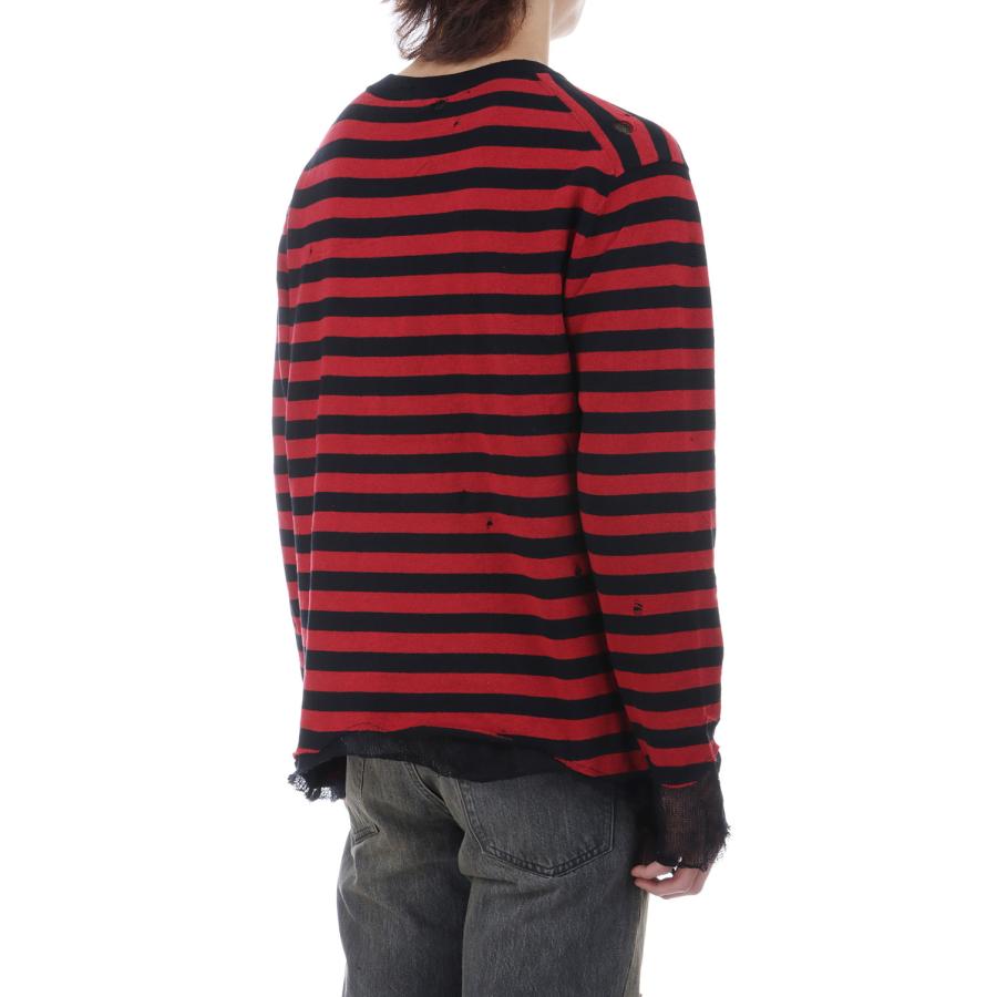 Layered Horizontal Striped Knit - RED (G16PO066) KAMIYA(カミヤ) |  | 04