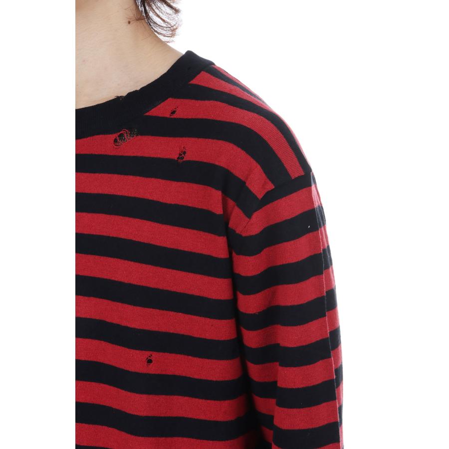 Layered Horizontal Striped Knit - RED (G16PO066) KAMIYA(カミヤ) |  | 05