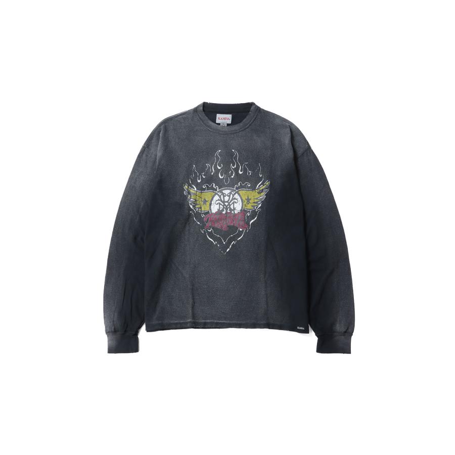 FLAME AERO-KMY L/S Tee - BLACK (G16LT084) KAMIYA(カミヤ) | 