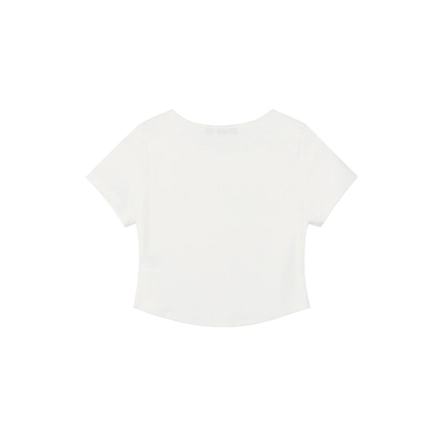 【P10倍】【SALE】W Squareneck Cropped Symbol T Shirt  - WHITE (OP252WTS09WH00) OPENING PROJECT(オープニングプロジェクト) |  | 01