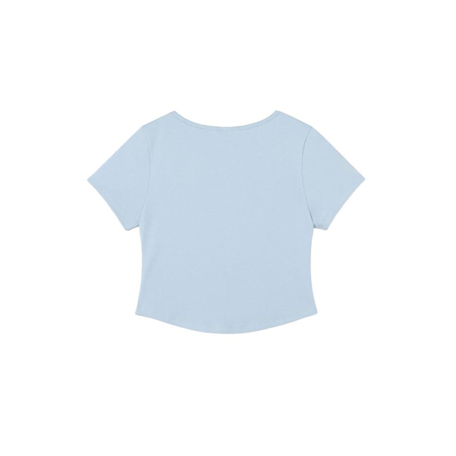 W Squareneck Cropped Symbol T Shirt  - SKY BLUE (OP252WTS09SB00) OPENING PROJECT(オープニングプロジェクト) |  | 01