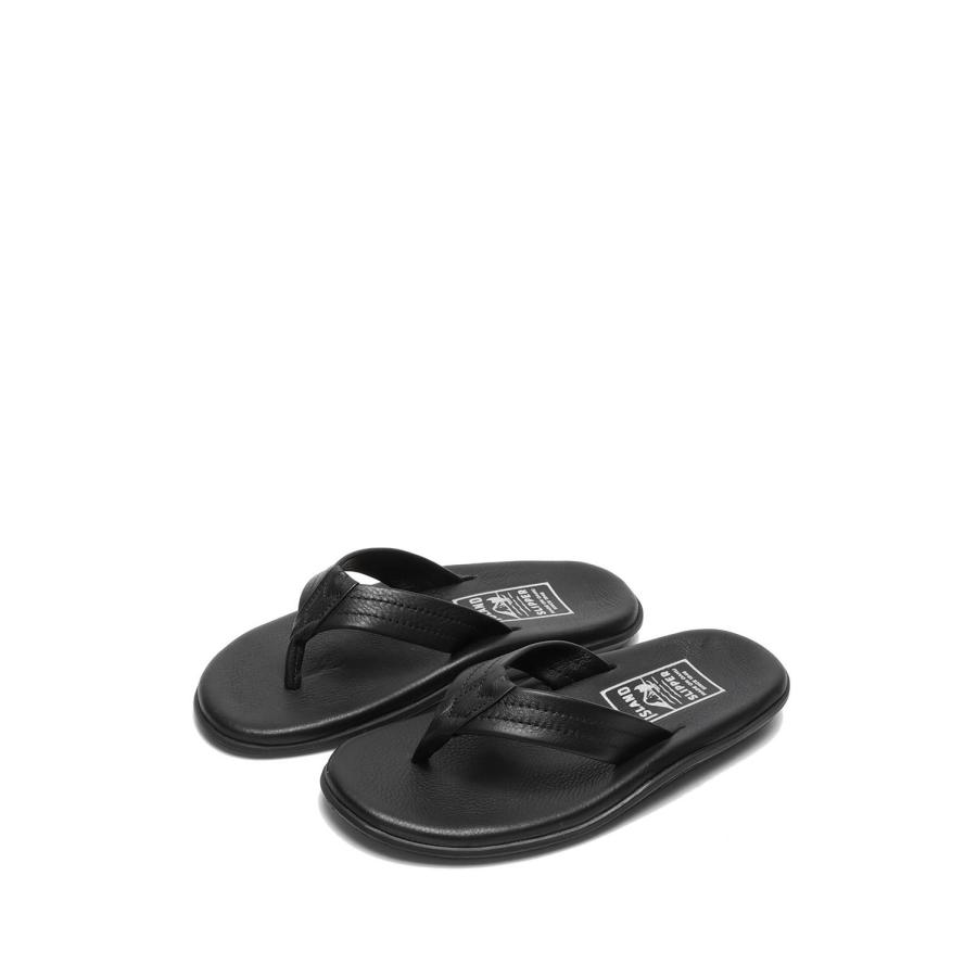 LEATHER THONG - BLACK (PB202) Island Slipper(アイランドスリッパ) | ISLAND SLIPPER | 02