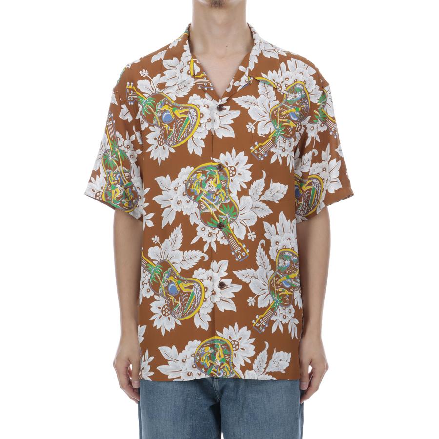 UKULELE MELODY S/S RAYON HAWAIIAN SHIRT - BROWN (SS39613) SUN SURF(サンサーフ) |  | 02