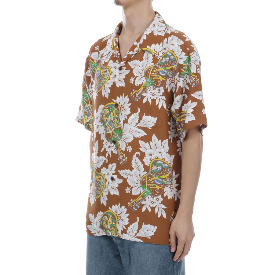UKULELE MELODY S/S RAYON HAWAIIAN SHIRT - BROWN (SS39613) SUN SURF(サンサーフ) |  | 03