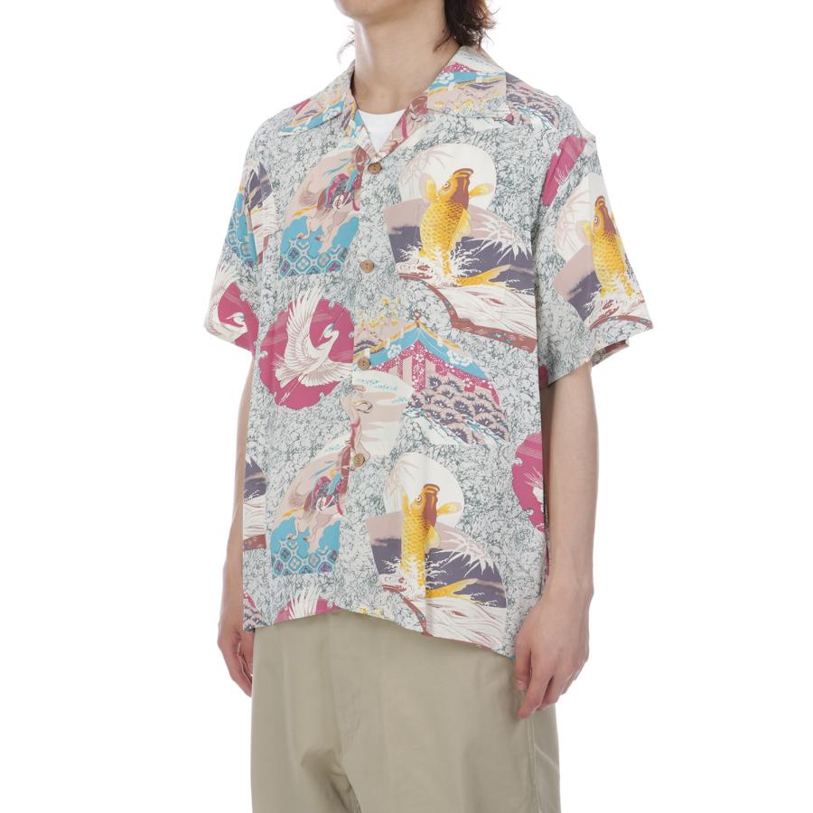 JAPANESE QUAINT DESIGN S/S RAYON HAWAIIAN SHIRT - GRAY (SS39614 ) SUN SURF(サンサーフ) |  | 03