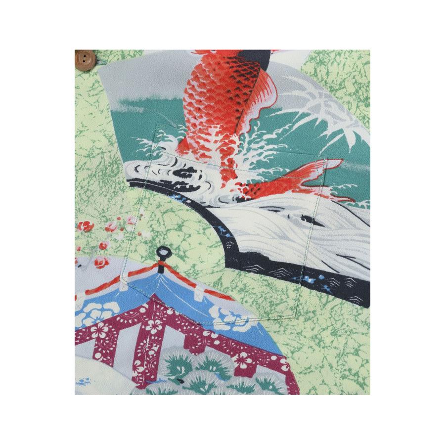 JAPANESE QUAINT DESIGN S/S RAYON HAWAIIAN SHIRT - GREEN (SS39614 ) SUN SURF(サンサーフ) |  | 04