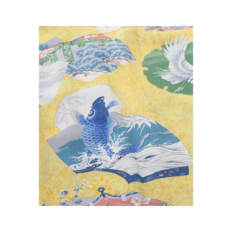 JAPANESE QUAINT DESIGN S/S RAYON HAWAIIAN SHIRT - YELLOW (SS39614 ) SUN SURF(サンサーフ) |  | 01