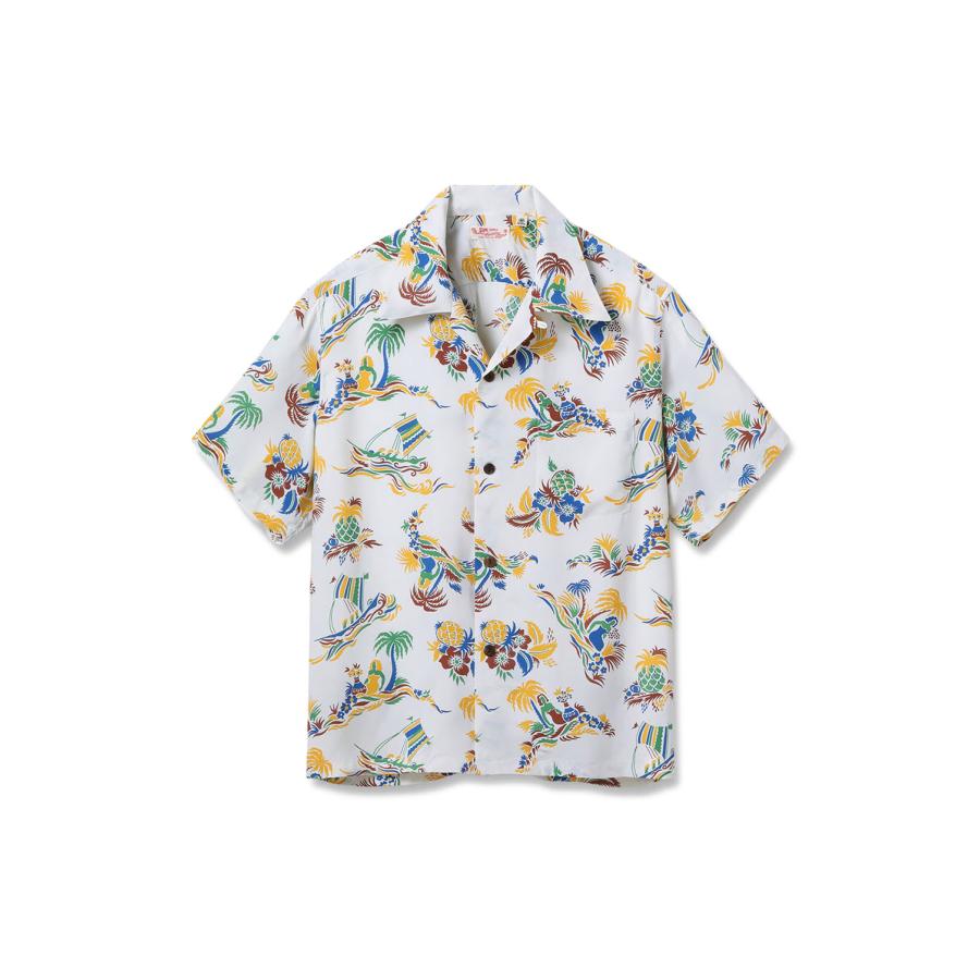 ISLAND TRIP S/S RAYON HAWAIIAN SHIRT - WHITE (SS39620 ) SUN SURF(サンサーフ) | 