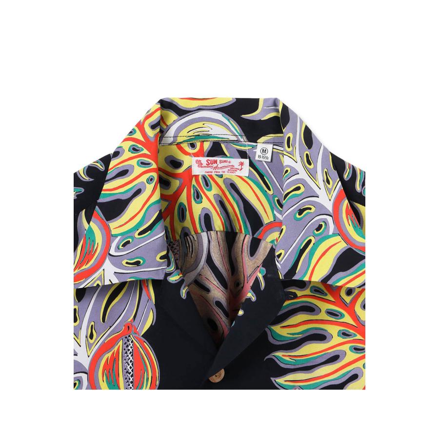 MONSTERA BORDER S/S RAYON HAWAIIAN SHIRT - BLACK (SS39622 ) SUN SURF(サンサーフ) |  | 02
