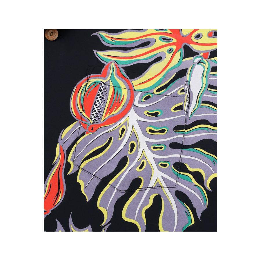 MONSTERA BORDER S/S RAYON HAWAIIAN SHIRT - BLACK (SS39622 ) SUN SURF(サンサーフ) |  | 03