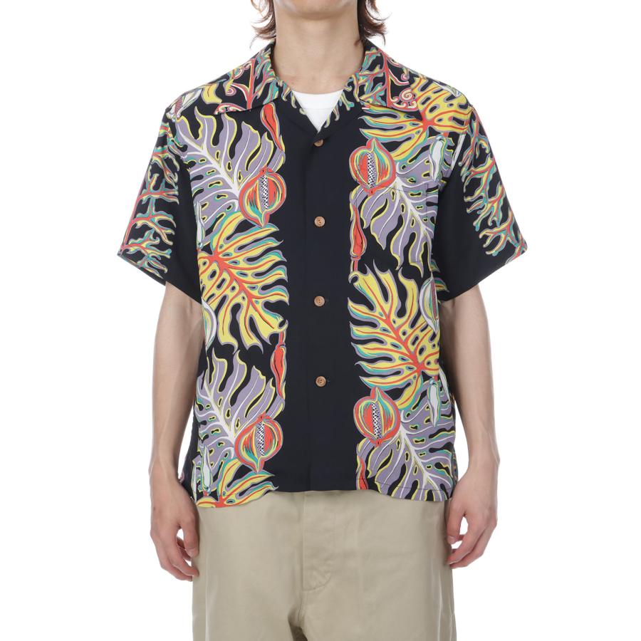 MONSTERA BORDER S/S RAYON HAWAIIAN SHIRT - BLACK (SS39622 ) SUN SURF(サンサーフ) |  | 04
