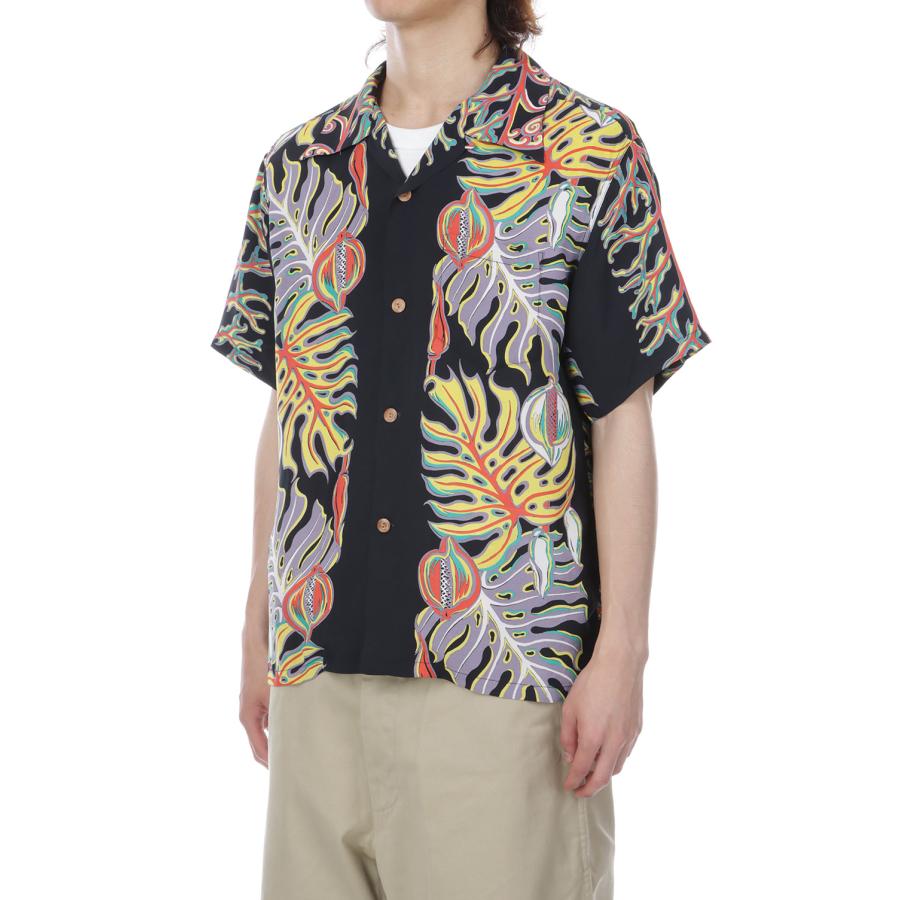 MONSTERA BORDER S/S RAYON HAWAIIAN SHIRT - BLACK (SS39622 ) SUN SURF(サンサーフ) |  | 05