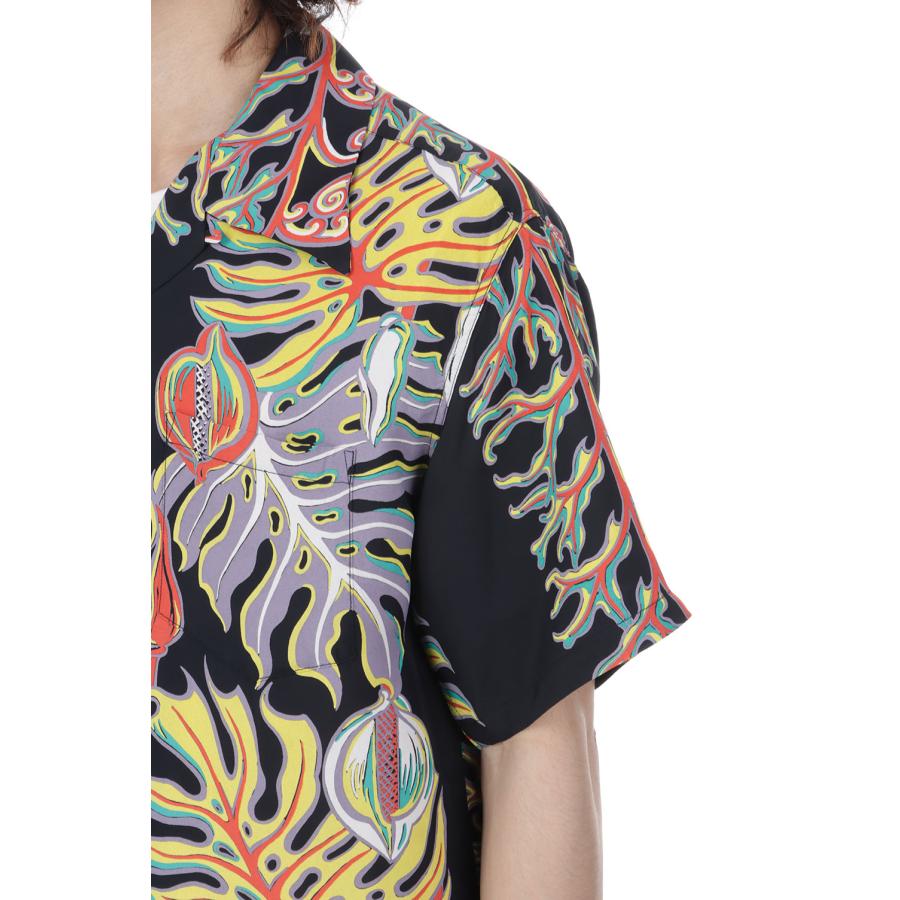 MONSTERA BORDER S/S RAYON HAWAIIAN SHIRT - BLACK (SS39622 ) SUN SURF(サンサーフ) |  | 07