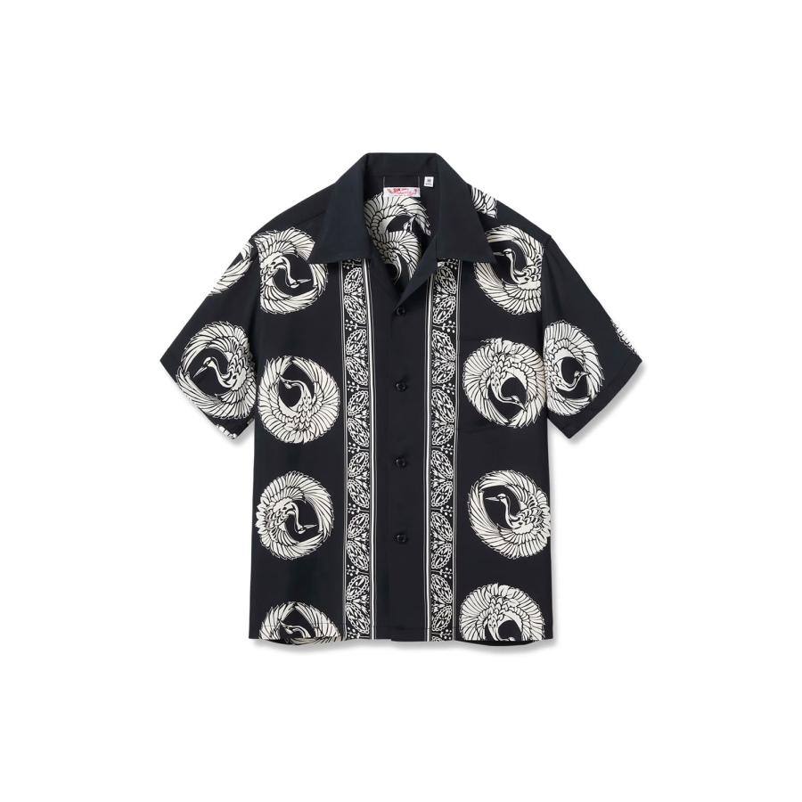 ORIENTAL BORDER S/S RAYON HAWAIIAN SHIRT - BLACK (SS39629) SUN SURF(サンサーフ) | 