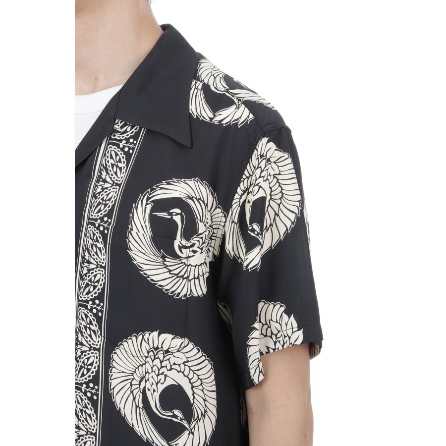 ORIENTAL BORDER S/S RAYON HAWAIIAN SHIRT - BLACK (SS39629) SUN SURF(サンサーフ) |  | 05