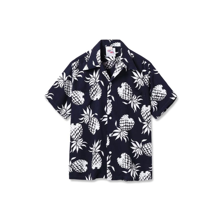 DUKE KAHANAMOKU / DUKE'S PINEAPPLE S/S RAYON HAWAIIAN SHIRT - NAVY (DK36201) SUN SURF(サンサーフ) | 