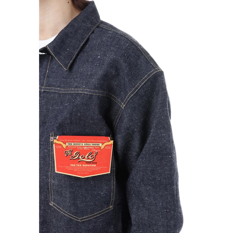 RECYCLED SUVIN COTTON YARAN 11.5oz DENIM BLOUSE WWII MODEL - N.NAVY (GL15860N) Gold(ゴールド) |  | 05