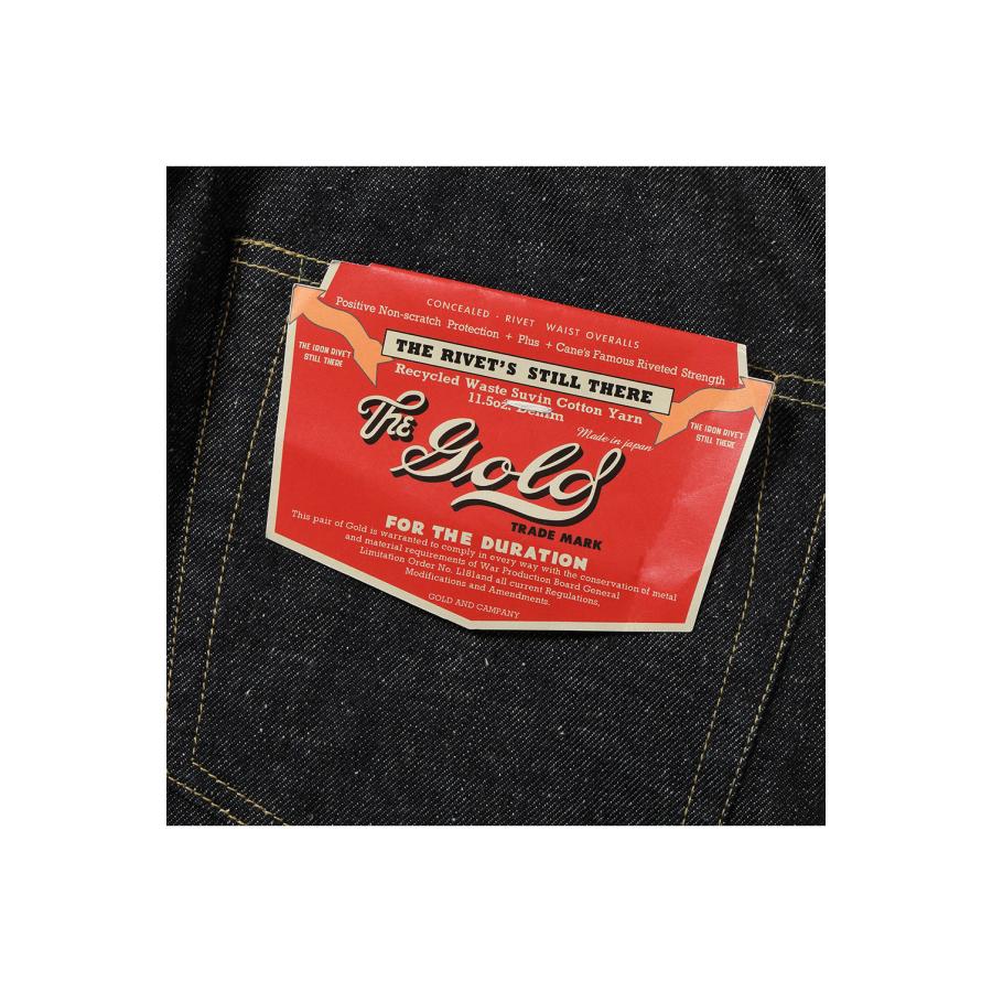 RECYCLED SUVIN COTTON YARAN 11.5oz DENIM ５POCKET WIDE PANTS WWII MODEL - N.NAVY (GL42620N) Gold(ゴールド) |  | 11