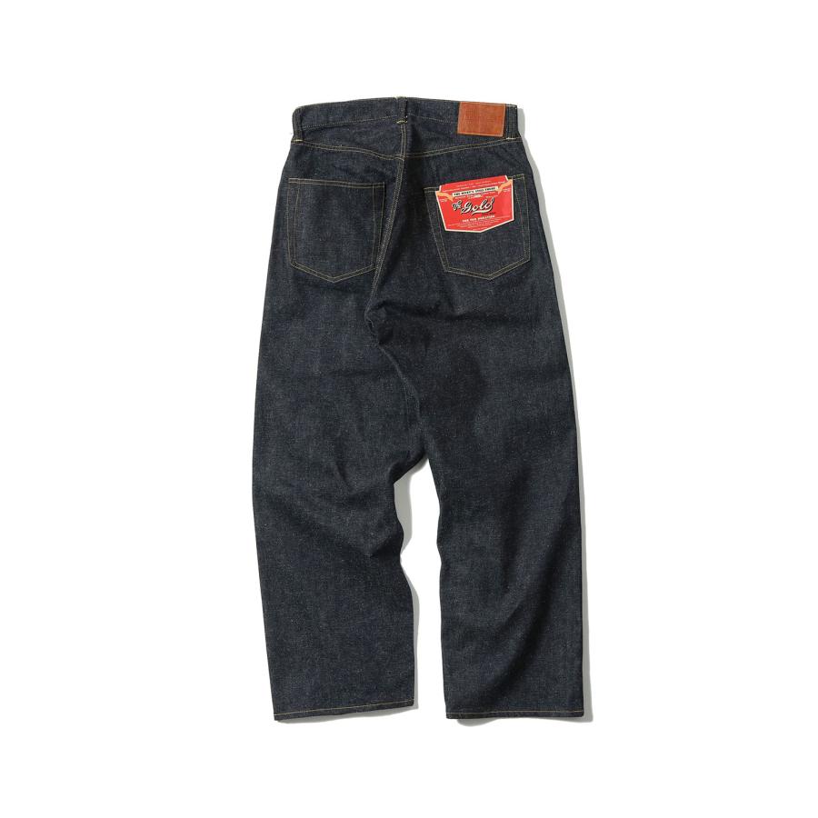 RECYCLED SUVIN COTTON YARAN 11.5oz DENIM ５POCKET WIDE PANTS WWII MODEL - N.NAVY (GL42620N) Gold(ゴールド) |  | 01