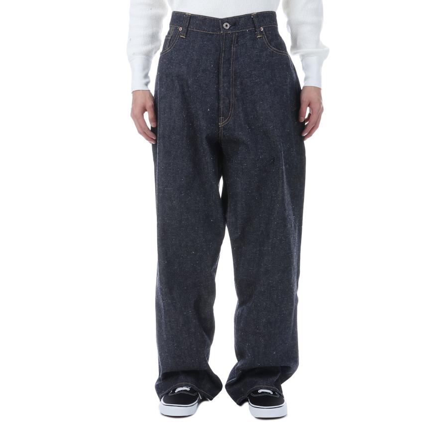 RECYCLED SUVIN COTTON YARAN 11.5oz DENIM ５POCKET WIDE PANTS WWII MODEL - N.NAVY (GL42620N) Gold(ゴールド) |  | 01