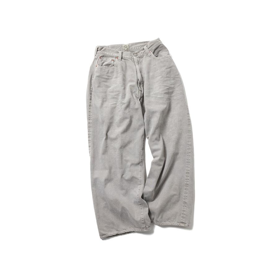 RECYCLED WASTE SUVIN COTTON YARI 11.50z. DENIM SPOCKET WIDE PANT'S VINTAGE WASHED - GRAY (GL42621H) Gold(ゴールド) | 