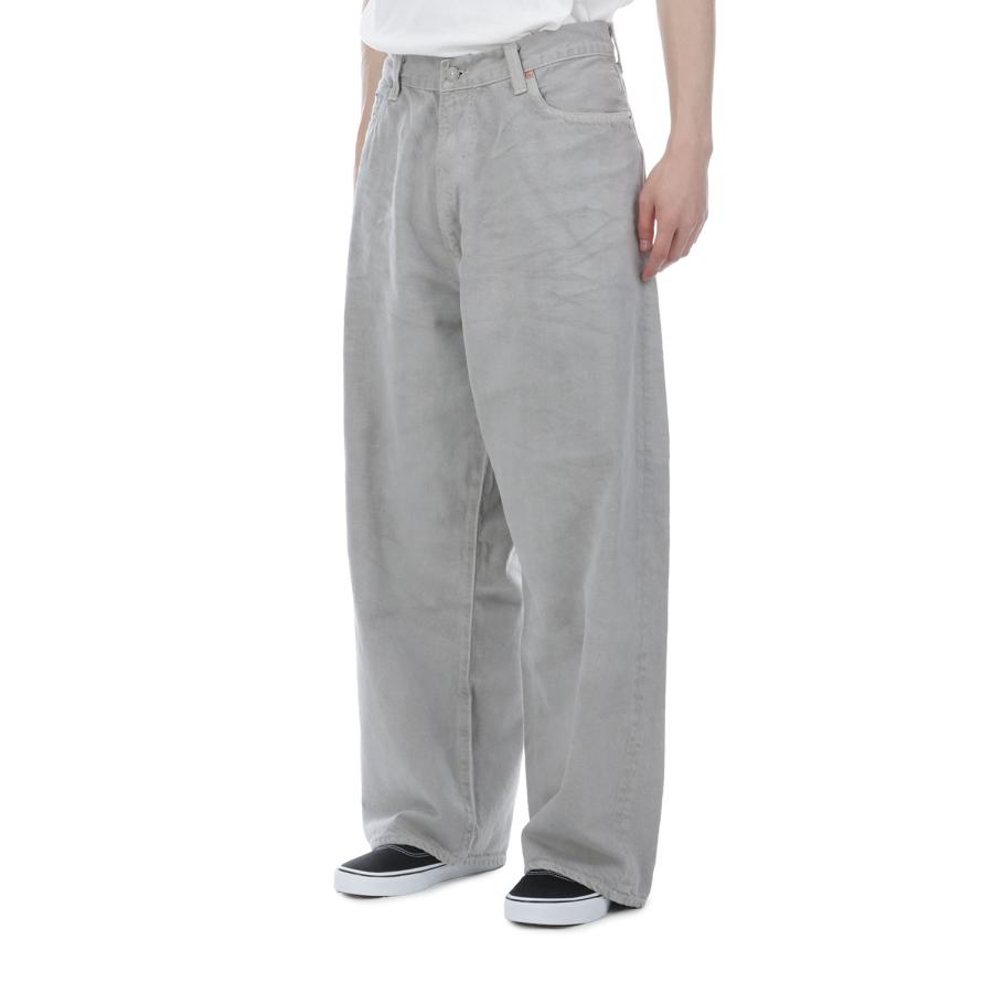 RECYCLED WASTE SUVIN COTTON YARI 11.50z. DENIM SPOCKET WIDE PANT'S VINTAGE WASHED - GRAY (GL42621H) Gold(ゴールド) |  | 05