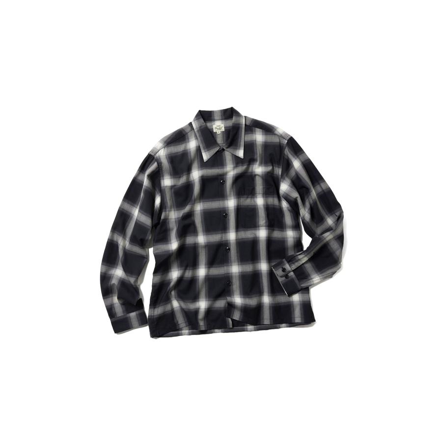 WOOL Super 140' TROPICAL OPEN SHIRT - BLACK (GL29647) Gold(ゴールド) | 