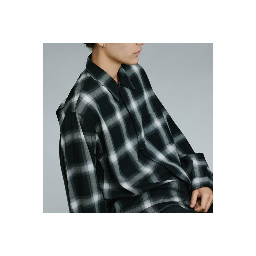 WOOL Super 140' TROPICAL OPEN SHIRT - BLACK (GL29647) Gold(ゴールド) |  | 03