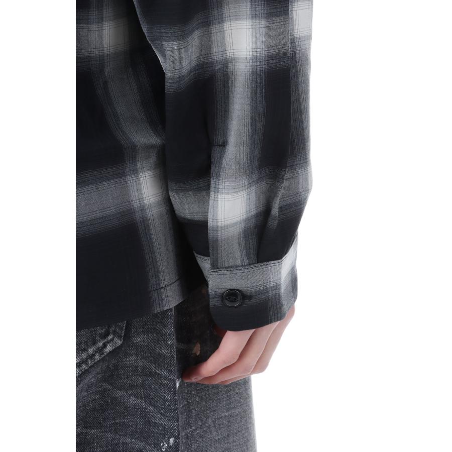 WOOL Super 140' TROPICAL OPEN SHIRT - BLACK (GL29647) Gold(ゴールド) |  | 09