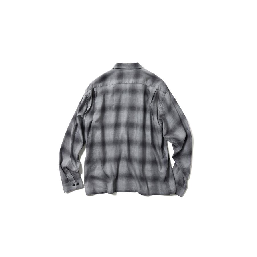 COTTON/SILK NEL CHECK OPEN SHIRT - GRAY (GL29646) Gold(ゴールド) |  | 01