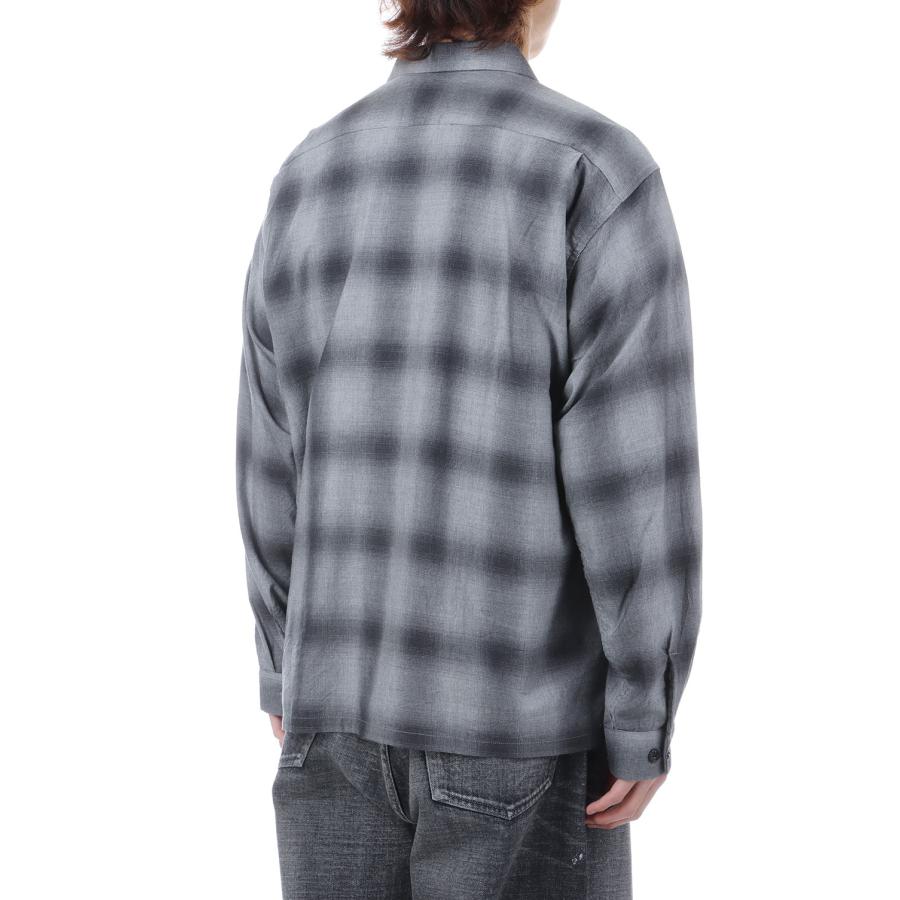 COTTON/SILK NEL CHECK OPEN SHIRT - GRAY (GL29646) Gold(ゴールド) |  | 08