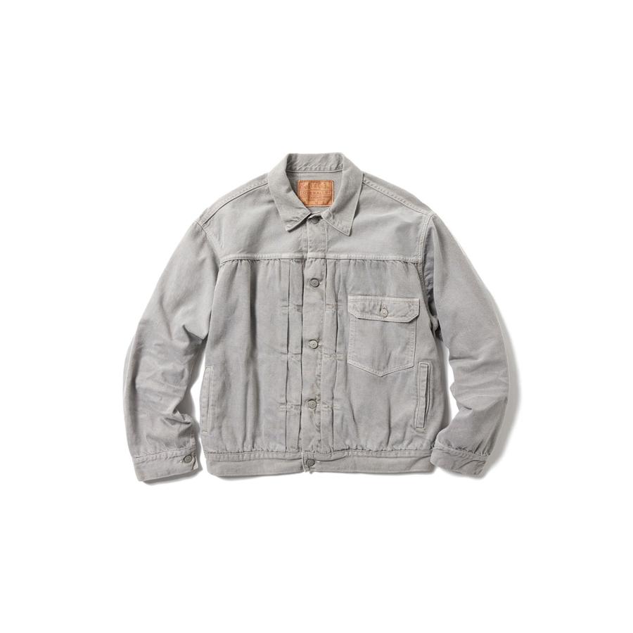 RECYCLED WASTE SUVIN COTTON YARN 11.5oz. DENIM BLOUSE VINTAGE WASHED - GRAY (GL15861H) Gold(ゴールド) | 