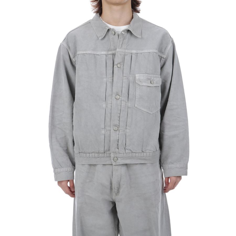 RECYCLED WASTE SUVIN COTTON YARN 11.5oz. DENIM BLOUSE VINTAGE WASHED - GRAY (GL15861H) Gold(ゴールド) |  | 03