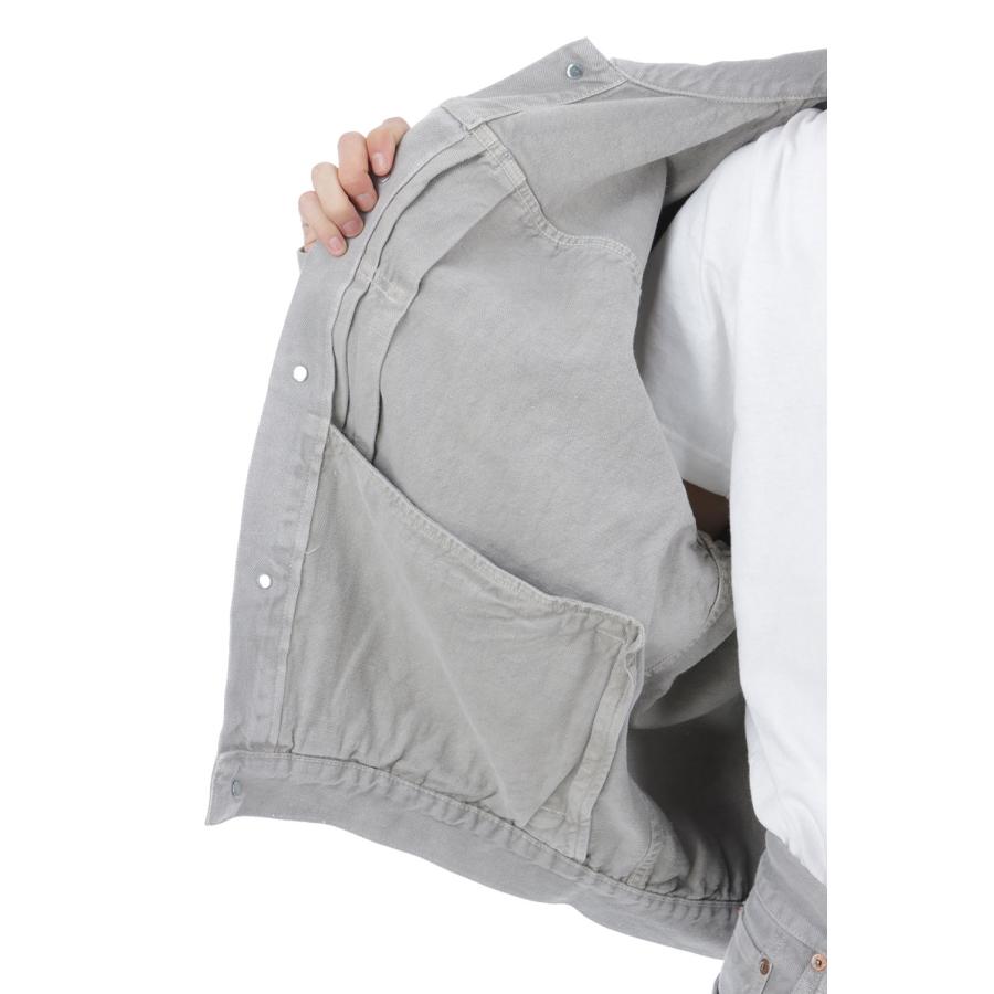 RECYCLED WASTE SUVIN COTTON YARN 11.5oz. DENIM BLOUSE VINTAGE WASHED - GRAY (GL15861H) Gold(ゴールド) |  | 06