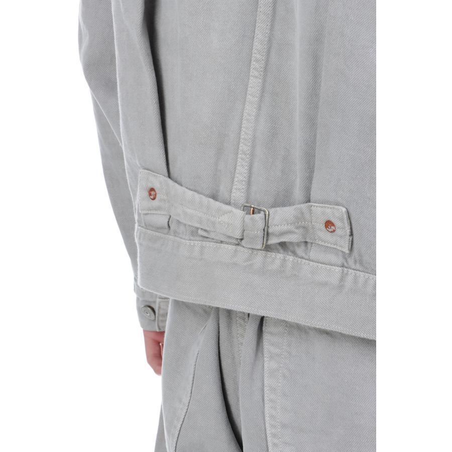 RECYCLED WASTE SUVIN COTTON YARN 11.5oz. DENIM BLOUSE VINTAGE WASHED - GRAY (GL15861H) Gold(ゴールド) |  | 08