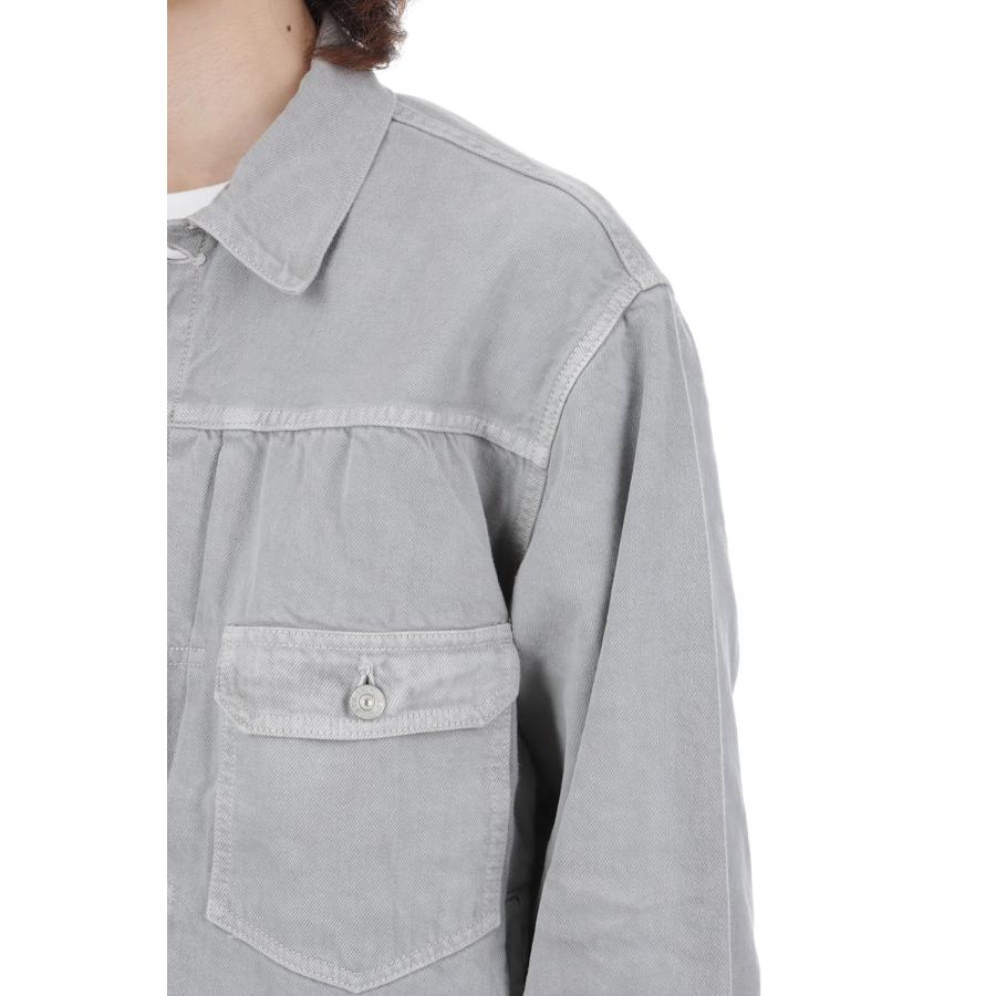 RECYCLED WASTE SUVIN COTTON YARN 11.5oz. DENIM BLOUSE VINTAGE WASHED - GRAY (GL15861H) Gold(ゴールド) |  | 09