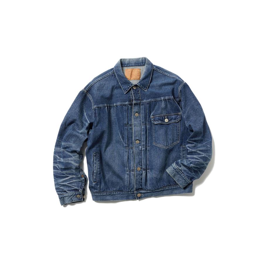 RECYCLED WASTE SUVIN COTTON YARN 11.5oz. DENIM BLOUSE VINTAGE WASHED - NAVY (GL15861H) Gold(ゴールド) | 