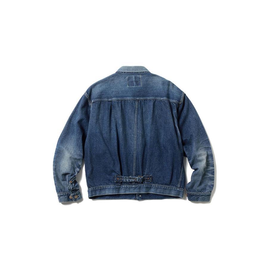 【P10倍】RECYCLED WASTE SUVIN COTTON YARN 11.5oz. DENIM BLOUSE VINTAGE WASHED - NAVY (GL15861H) Gold(ゴールド) |  | 01