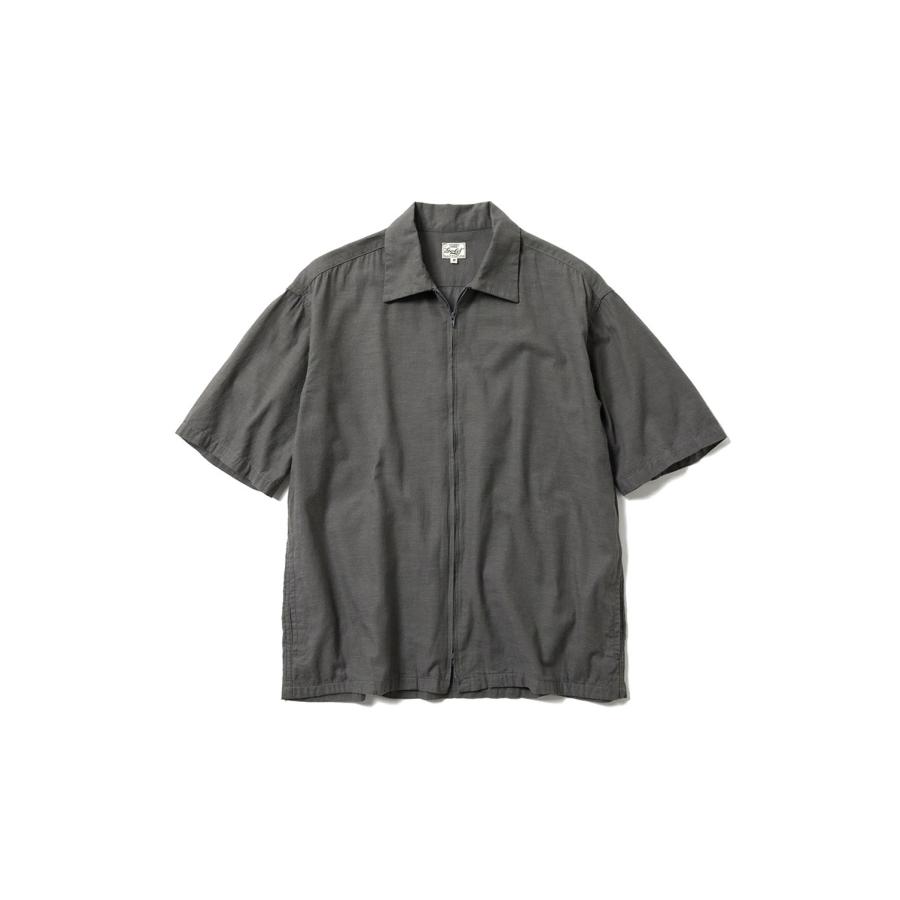 VAT DYE CHAMBRAY SAS ZIP SHIRTS - GRAY (GL39650) Gold(ゴールド) | 